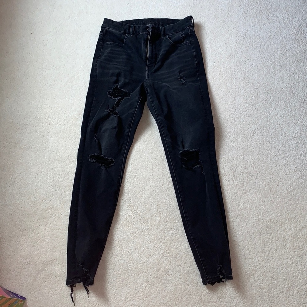 Black american eagle ripped jeans